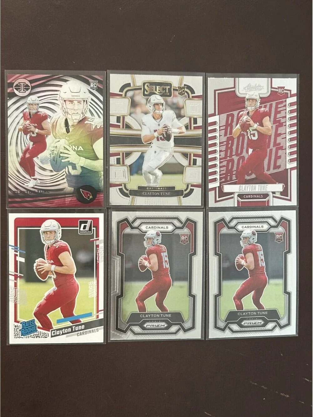 2023 CLAYTON TUNE PANINI ROOKIE COLLECTION AZ CARDINALS 6 RC LOT NM